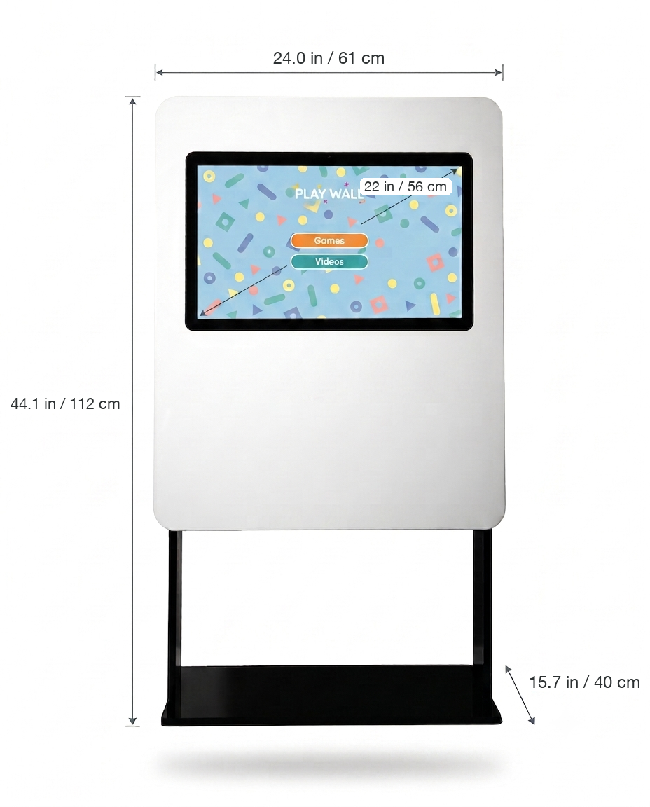 Kidsplayscreen XL dimensions in inches and cm